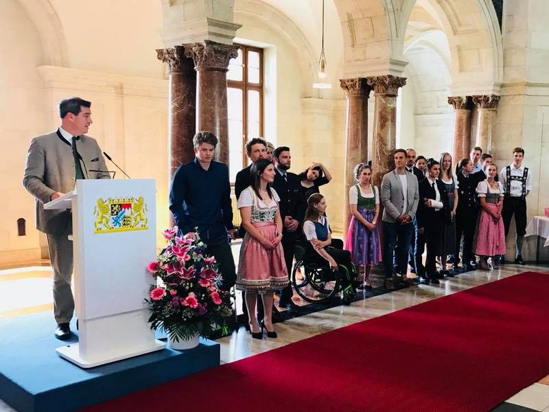 Ministerpr�sident Markus S�der w�hrend seiner Ansprache. 