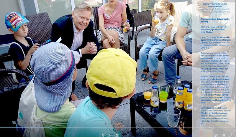 Die Kinderreporter der Fr�hf�rderintensiv-Woche der Lebenshilfe N�rnberger Land, haben mich interviewt. 