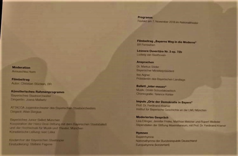 Das Festprogramm im M�nchner Nationaltheater.