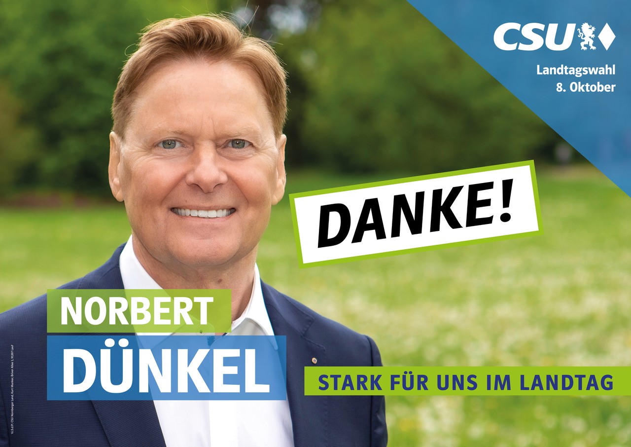 Norbert Dnkel zieht zum dritten Mal fr das Nrnberger Land in den Bayerischen Landtag ein. 
